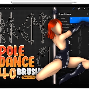 40 Pole Dance Poses Brush for Procreate, Procreate body brush, Procreate female stamps, Procreate girl stamps