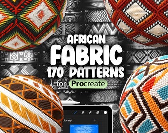 170 Procréez des motifs africains | Tissu africain traditionnel Procreate Texture Brosses sans couture | Brosse à tissu Procreate