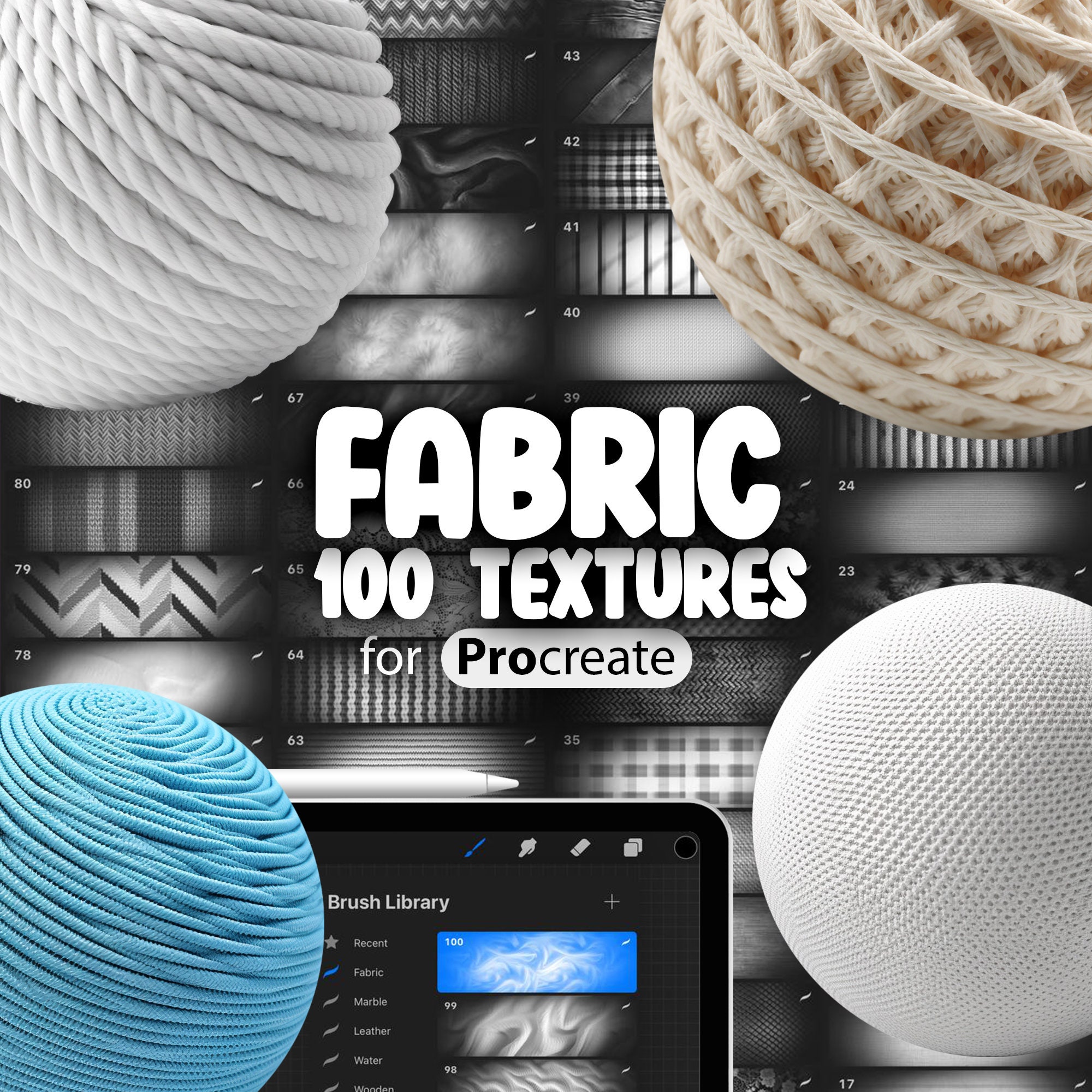 Fabric Textured Procreate Brush, Seamless, Realistic High