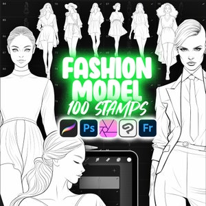 100 Procreate トップファッションモデル スタンプブラシ | Procreate フルハイト ガールズ スタンプブラシ | Procreate フルハイト 女性 スタンプブラシ