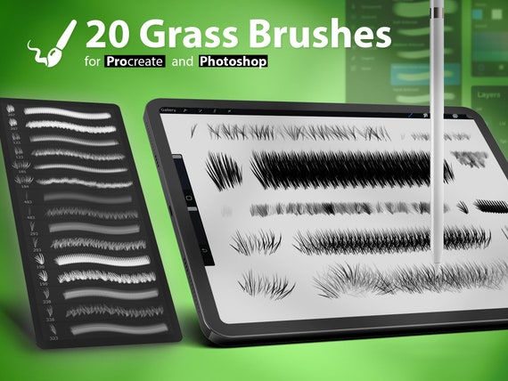 20 Procreate Grass Stamp Brushes 20 Photoshop Grass Stamp - Etsy