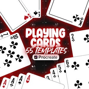 55 szablonów kart do gry Procreate | Znaczki kart do gry Procreate Poker | Znaczki kart do gry w kasynie | Znaczki kart do gry Procreate Game Cards