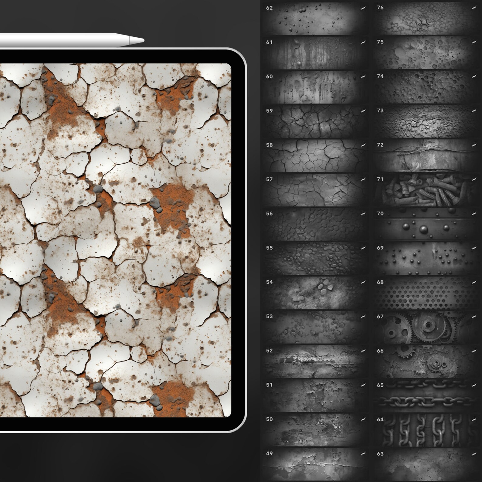 Rust Pattern Ps 130 Procreate Rust Textures | Metal Rust Procreate Pattern Seamless ...