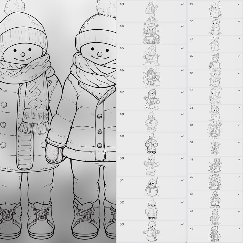 50 Procreate Snowman Stamps | Procreate Winter Stamp Brushes ...