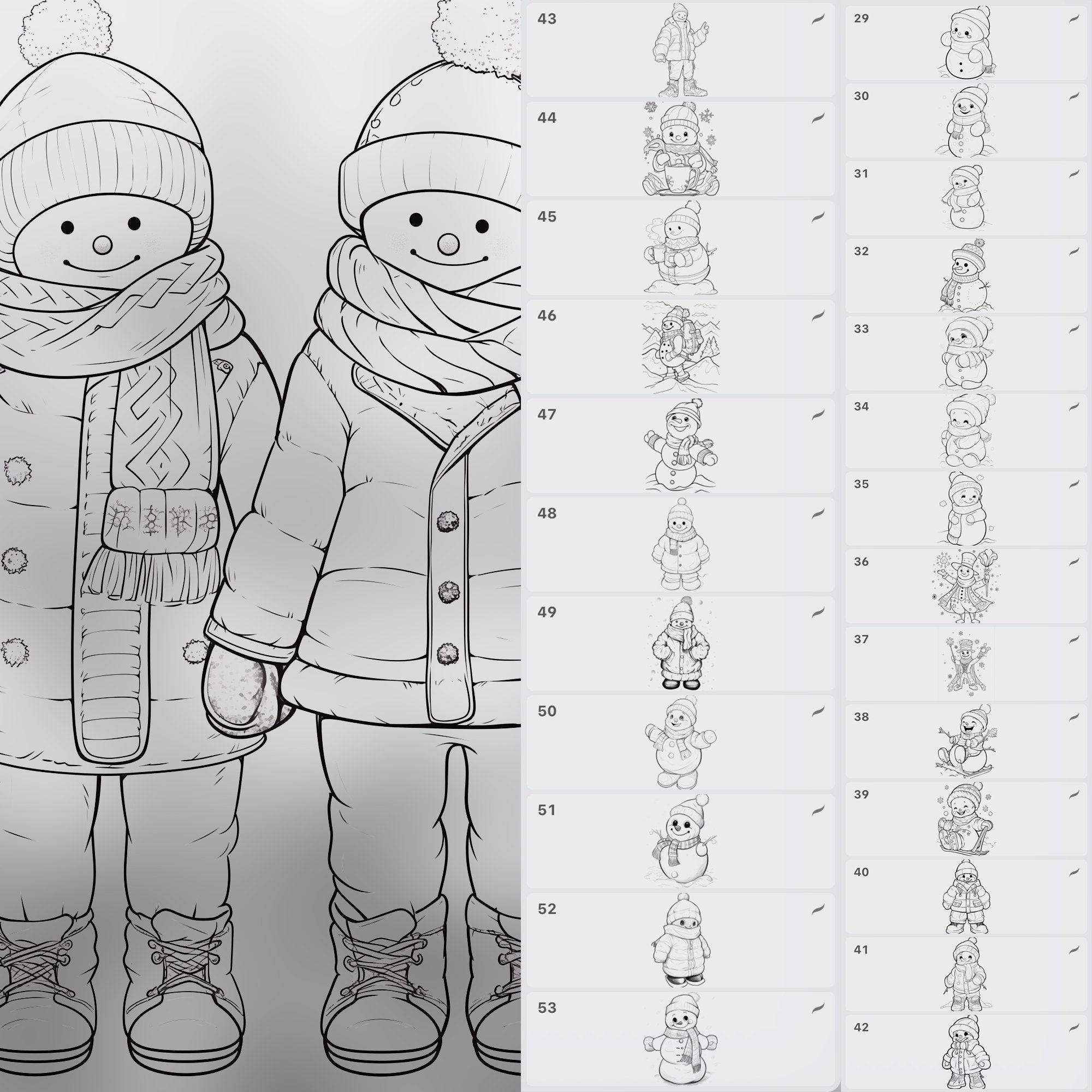 50 Procreate Snowman Stamps | Procreate Winter Stamp Brushes ...