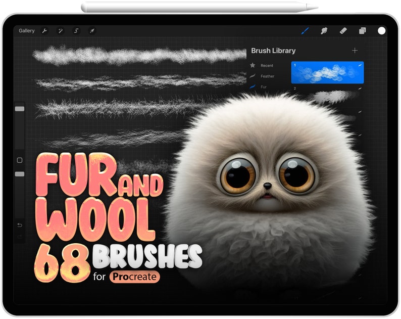 68 Procreate Realistic Fur Brushes Procreate Animals Wool Etsy