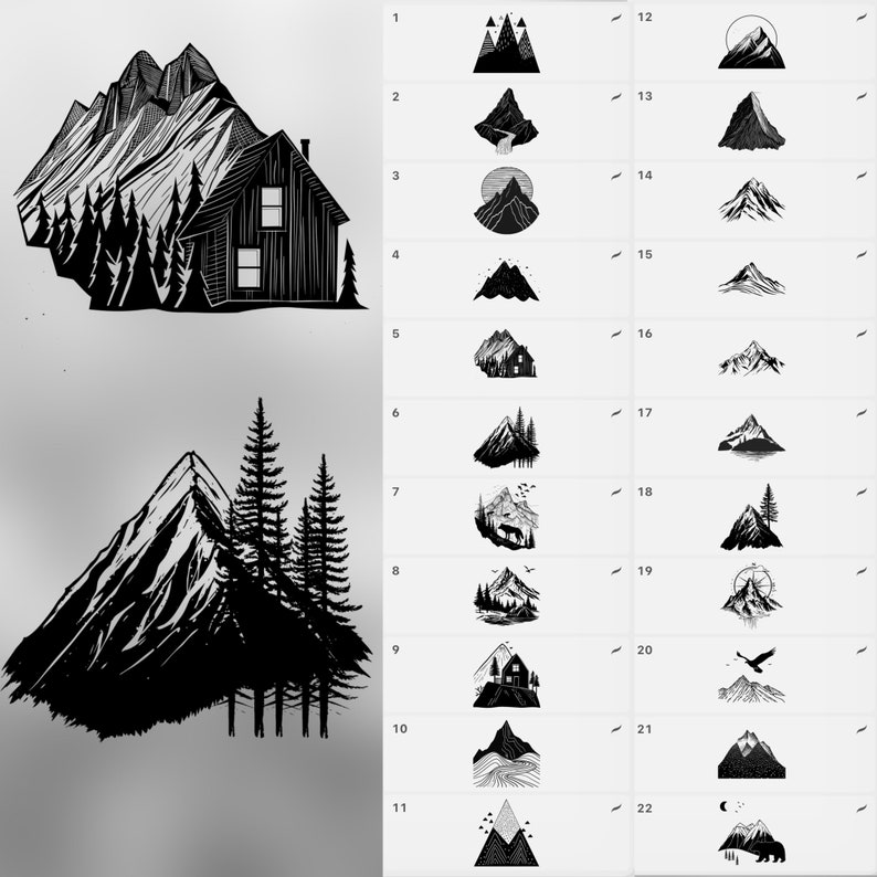 100 Procreate Mountains Logo Stamp Brushes - Etsy
