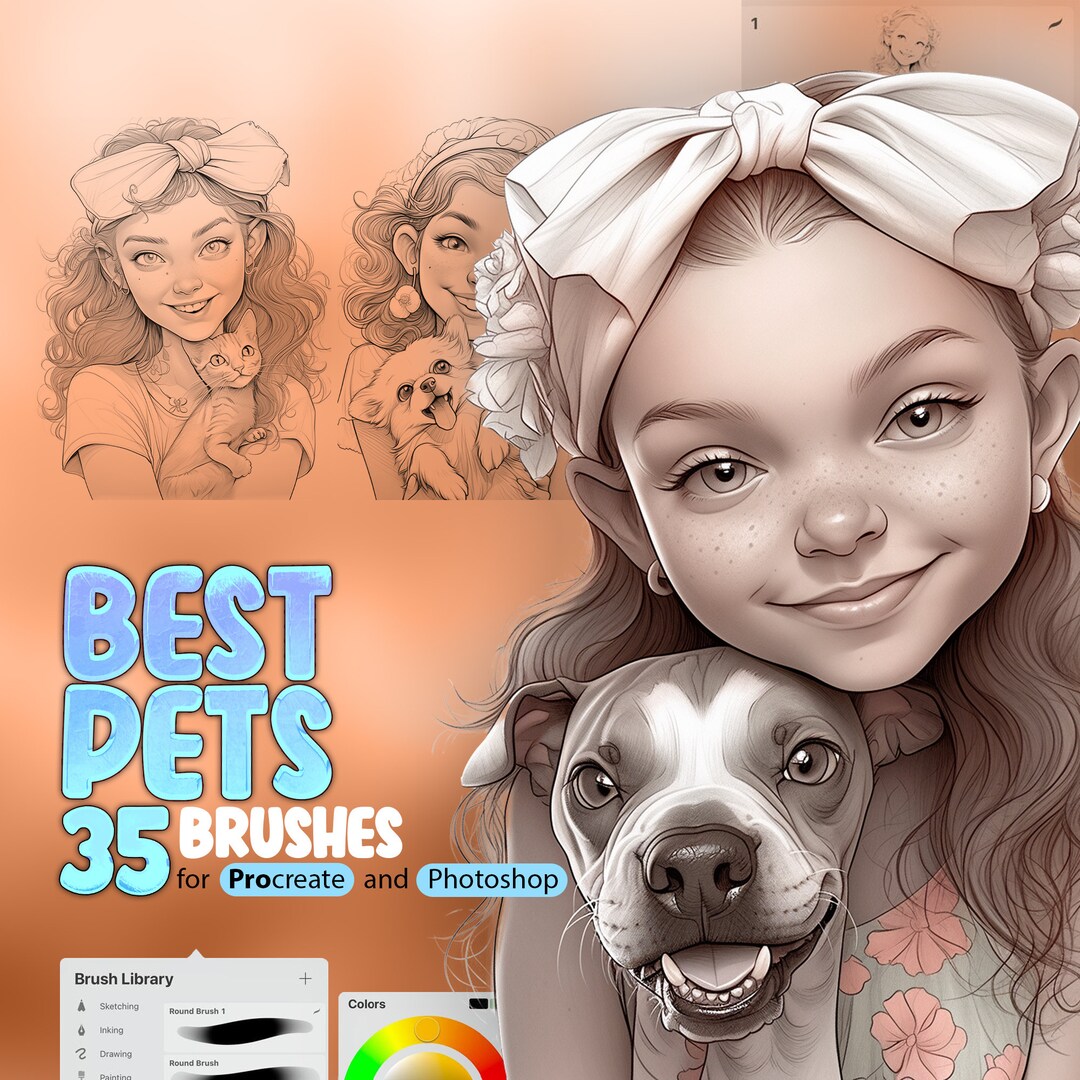35 Best Friends Pets Procreate Stamp Brushes Girls With Etsy