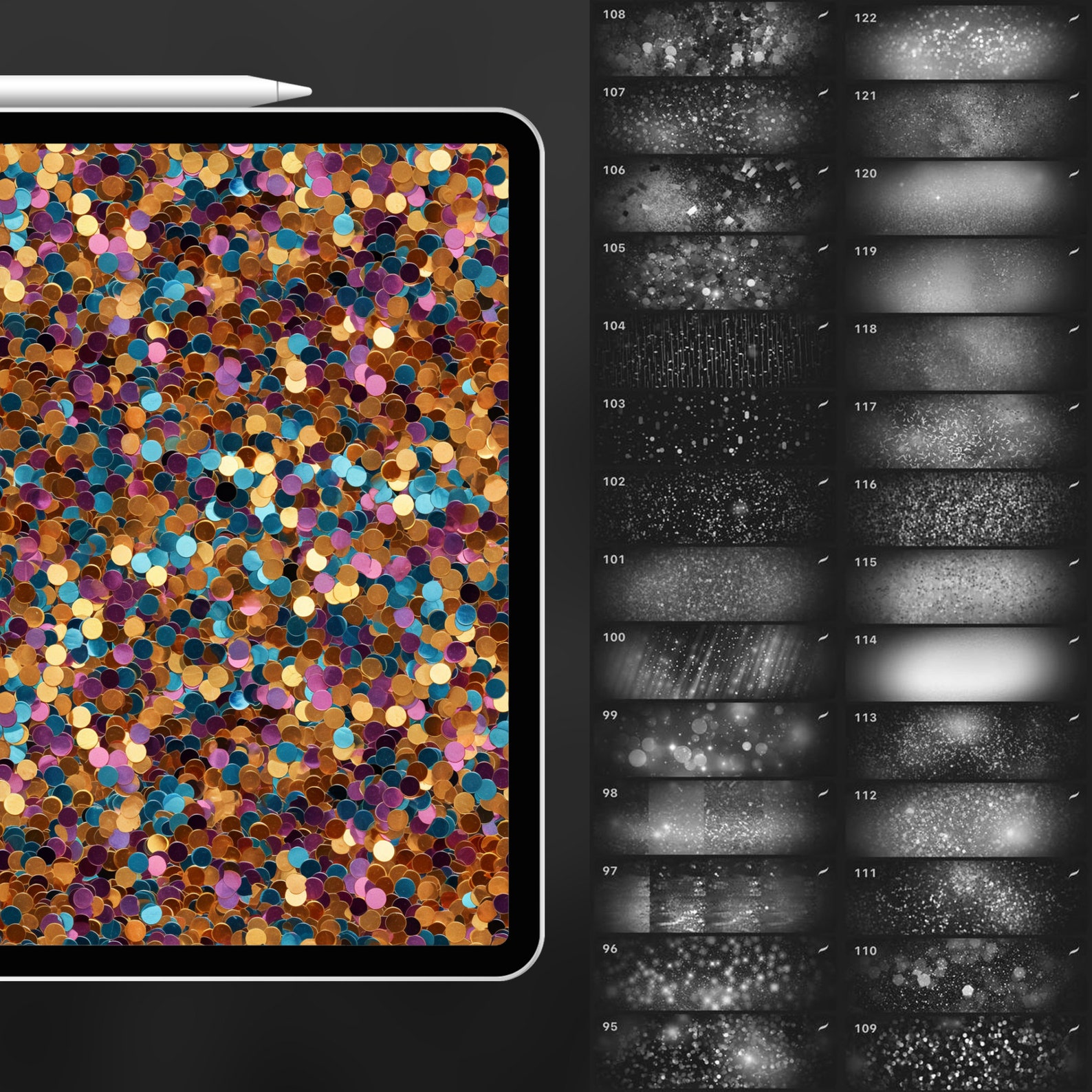 Shimmer Textuers 150 Procreate Glitter Textures | Shimmer Glitter Procreate Texture ...