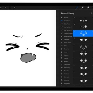 20 Procreate Chibi Faces Stamp Brushes, Procreate Anime Faces Stamp ...