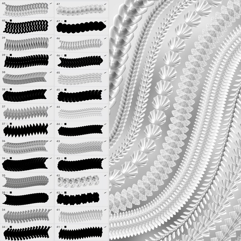 110 Procreate 3D Scale Brushes | Procreate Fish Scale Brushes ...