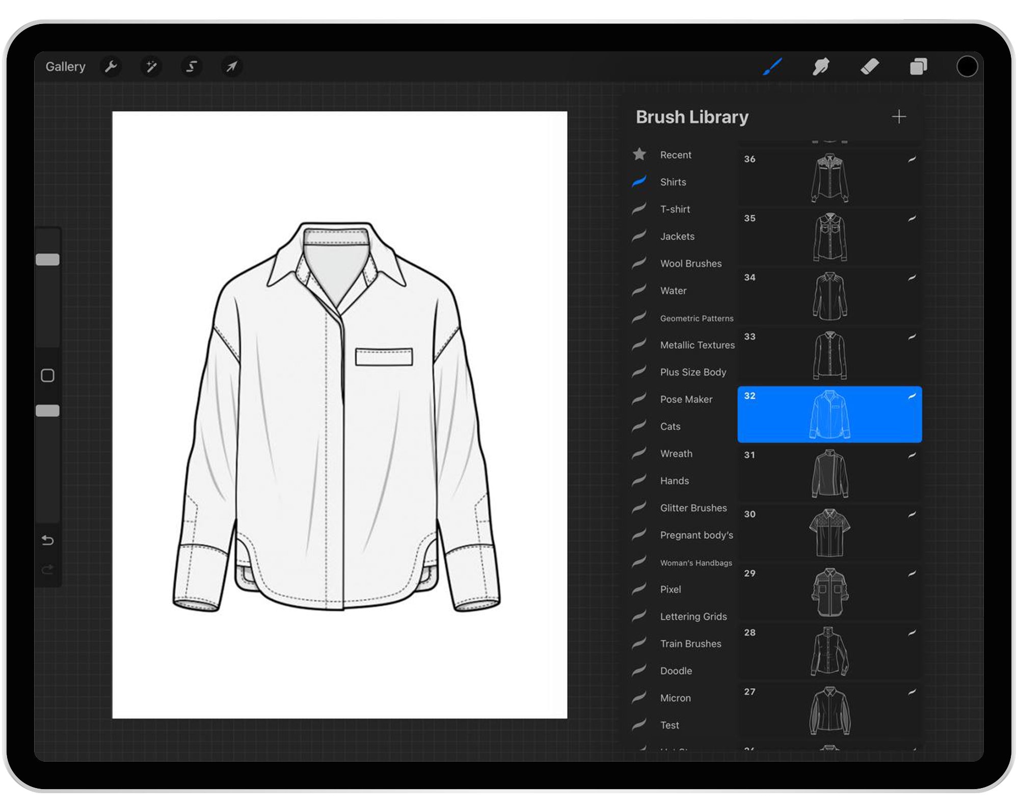 49 Procreate Shirts Stamp Brushes Procreate Clothing Stamp Etsy