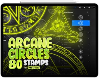 80 Procreate Arcane Circles Symbols Stamp Brushes, Arcane Circles Symbols Stamp Brushes