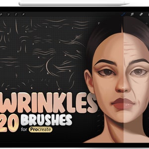 20 Procreate Wrinkles Brushes, Procreate Wrinkles Stamps, Procreate Wrinkles Makeup, Procreate Old Female, Procreate Old Male