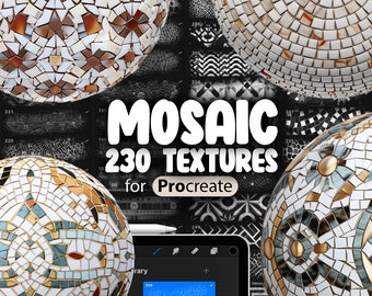 230 Procreate Mosaic Textures | Fresco Procreate Seamless Pattern Brushes | Mural Procreate texture Brush | Roman Mosaic Procreate