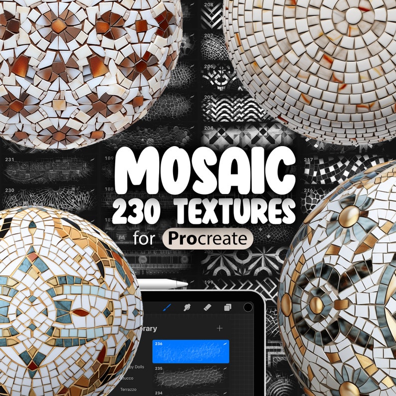 230 Procreate Mosaic Textures | Fresco Procreate Seamless Pattern ...