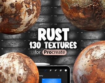 130 textures de rouille Procreate | Brosses sans couture à motif procréation de rouille en métal | Procreate texture de rouille squameuse | Procréez une texture de rouille lisse