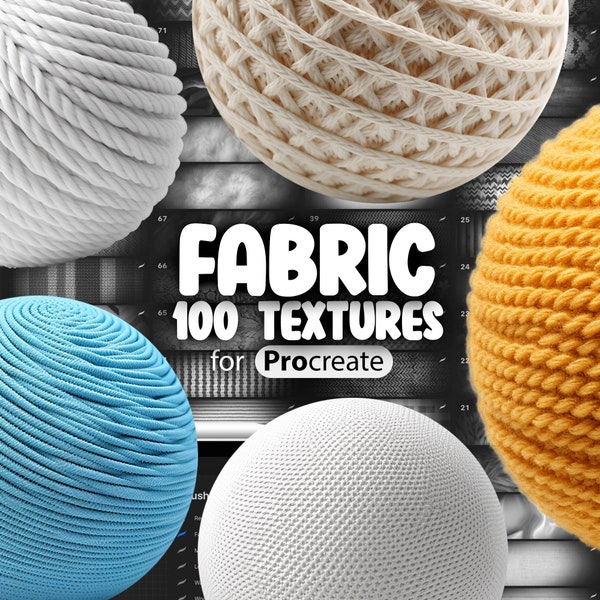 100 Procreate Fabric Textures | Textile Procreate Texture Seamless Brushes | Procreate Clothes Brushes | Procreate Fashion Texture Brush