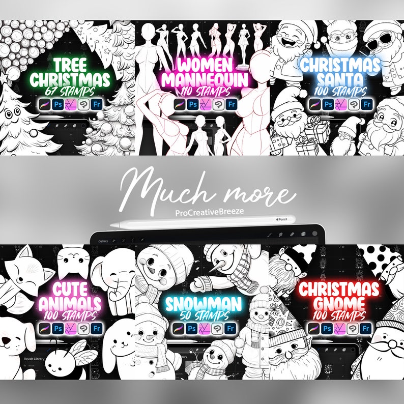 50 Procreate Snowman Stamps | Procreate Winter Stamp Brushes ...