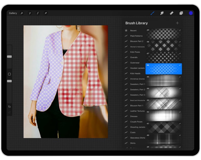 60 Procreate Plaid Textures Brushes Procreate Plaid Pattern Etsy