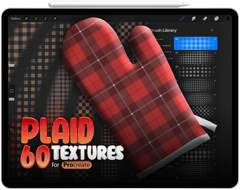 60 Procreate Plaid Textures Brushes Procreate Plaid Pattern Etsy