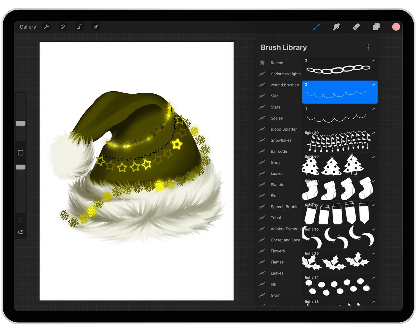 30 Procreate Christmas Lights Brushes, Procreate Xmas Lights Brushes ...