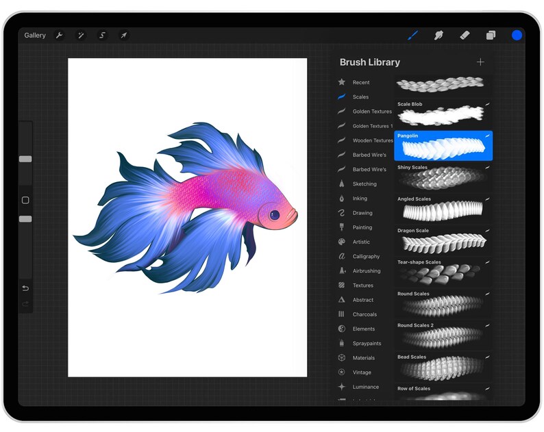 33 Procreate Fish Scales Brushes Procreate Snake Scales Stamp Etsy