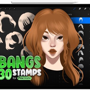 30 Procreate Pony Stempel, Procreate Realistische Haarbürste, Procreate Frisur Stempel, Procreate Pony Pinsel