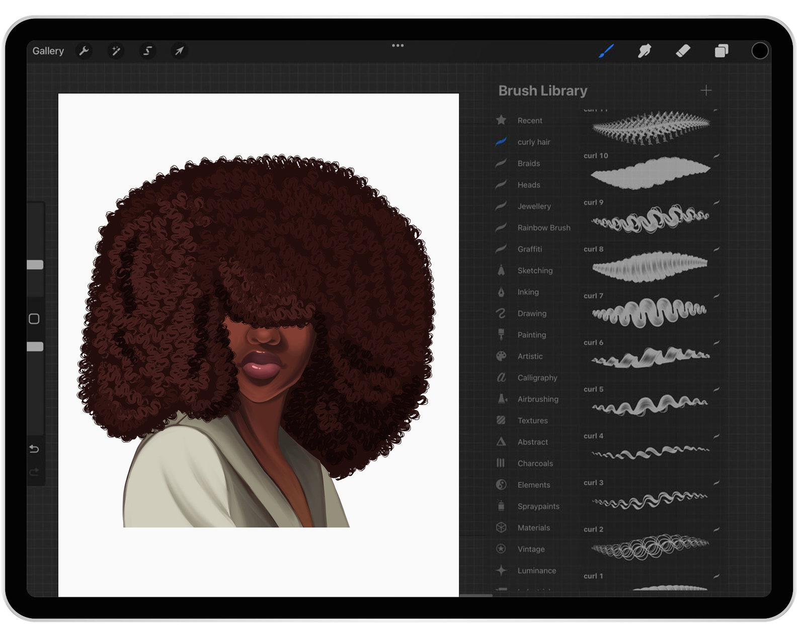 20 Procreate Curly Hair Brushes Hair Edge Procreate Brush Etsy