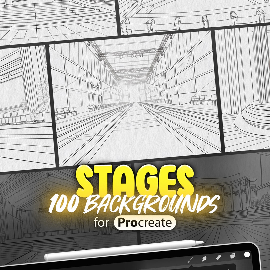 Procreate Computer Backgrounds 100 Procreate Concert Stages Backgrounds Stamps | Procreate Proscenium ...