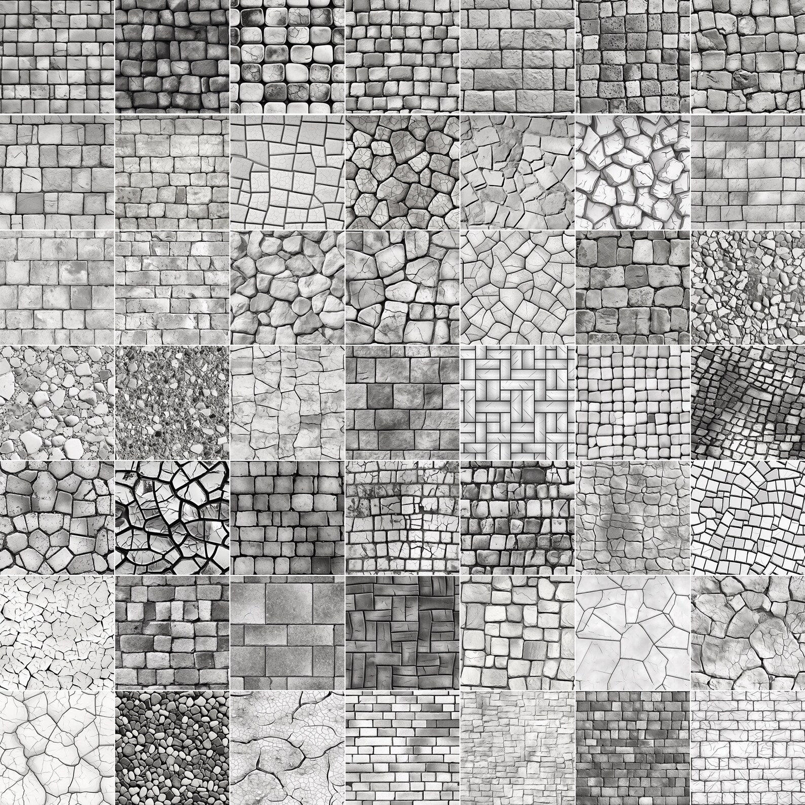 Procreate Tileable 170 Procreate Paving Stone Textures | Pavement Procreate Seamless ...