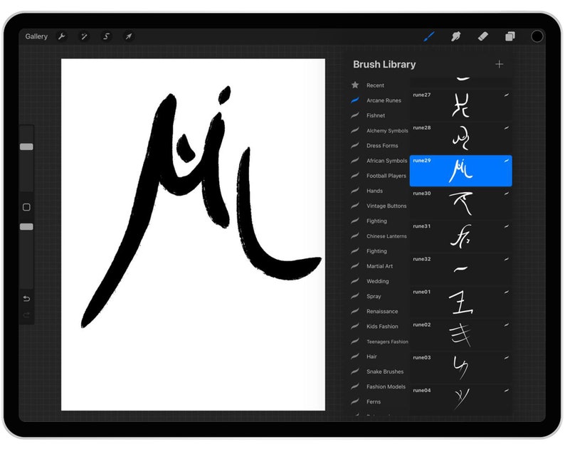 80 Procreate Arcane Runes Symbols Stamp Brushes, Runic Alphabets Stamps ...