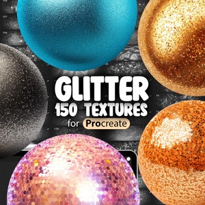 150 texturas con purpurina para Procreate / pinceles sin costuras con purpurina brillante para Procreate / pinceles con purpurina dorada para Procreate / pinceles brillantes para Procreate