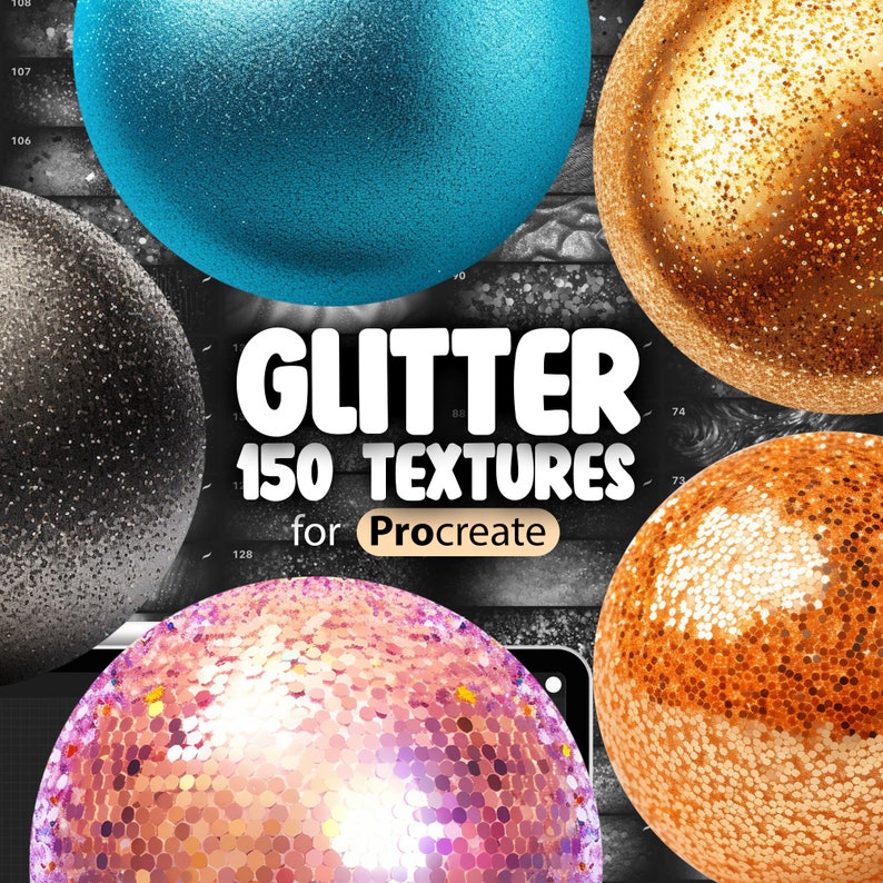 150 Procreate Glitter Textures Shimmer Glitter Procreate Texture Seamless Brushes Procreate Gold Glitter Brush Procreate Shiny Brush zdjęcie 1