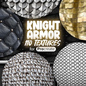110 texturas de armadura de caballero de Procreate / texturas de cota de malla de Procreate / patrón de cota de malla de Procreate / textura de armadura de placas de Procreate