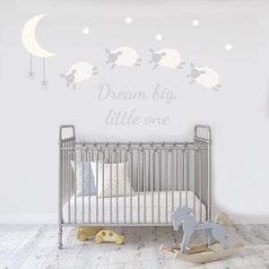 Sleepy sheep fabric wall stickers