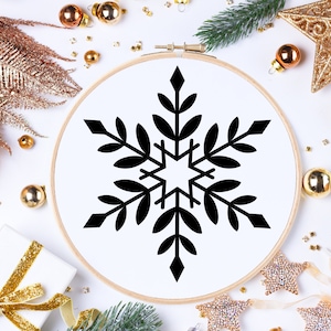 Snowflake Embroidery Pattern | Christmas Embroidery | Hand Embroidery Design | Instant Digital Download | PDF Printable Embroidery