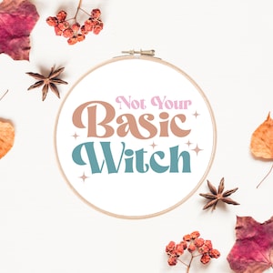 Witch Embroidery Pattern | Halloween Embroidery Pattern | Trendy Embroidery | Hand Embroidery | Digital Embroidery Download Printable PDF