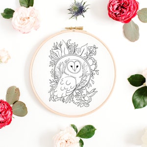 Owl Embroidery Pattern | Animal Embroidery Design | Beginner Embroidery | Hand Embroidery | Printable PDF | Instant Digital Download
