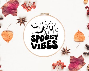 Ghost Embroidery Pattern | Halloween Embroidery Design | Spooky Embroidery | Hand Embroidery | Digital Embroidery Download Printable PDF
