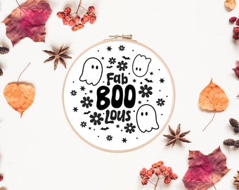 Halloween Ghosts Embroidery Pattern | Cute Spooky Embroidery Design | Beginner Embroidery | Printable Instant Digital Download PDF