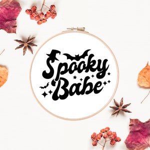 Spooky Embroidery Pattern | Halloween Embroidery Design | Bats Embroidery | Hand Embroidery | Digital Embroidery Download Printable PDF