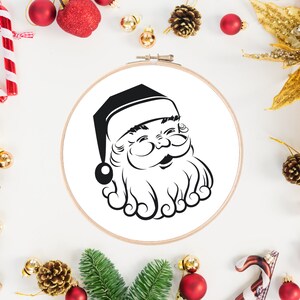 Santa Claus Embroidery Pattern | Christmas Embroidery Pattern | Hand Embroidery Design | Digital Download | Instant PDF Printable Embroidery