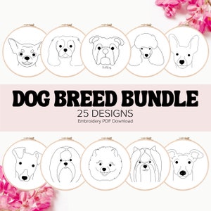 Dog Breeds Embroidery Bundle | Dog Embroidery Patterns | Beginner Embroidery | Printable Embroidery PDF | Instant Digital Download