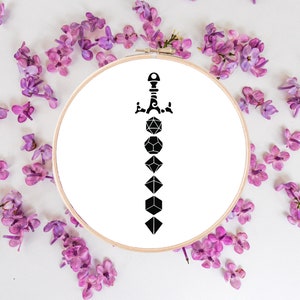 D&D Embroidery | Dungeons And Dragons Embroidery | Dice Embroidery | Hand Embroidery | Printable PDF  | Instant Digital Download