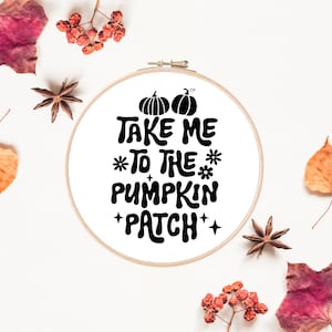 Pumpkin Patch Embroidery Pattern | Autumn Embroidery Pattern | Fall Embroidery Design | Beginner Embroidery | Instant Download PDF
