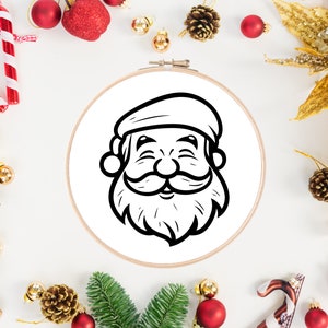 Santa Claus Embroidery Pattern | Christmas Embroidery Pattern | Hand Embroidery Design | Digital Download | Instant PDF Printable Embroidery