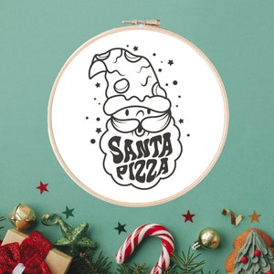 Christmas Embroidery Pattern | Funny Embroidery | Santa Embroidery | Hand Embroidery | Beginner Embroidery | Digital Embroidery PDF