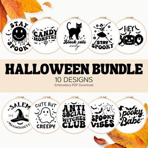 ハロウィン刺繍セット | 不気味な刺繍 | トレンドの刺繍 | 初心者向け刺繍 | 印刷可能な刺繍 | PDFの即時ダウンロード
