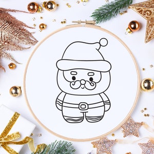 Christmas Embroidery Pattern | Santa Embroidery Pattern | Hand Embroidery Design | Instant Digital Embroidery | Printable PDF